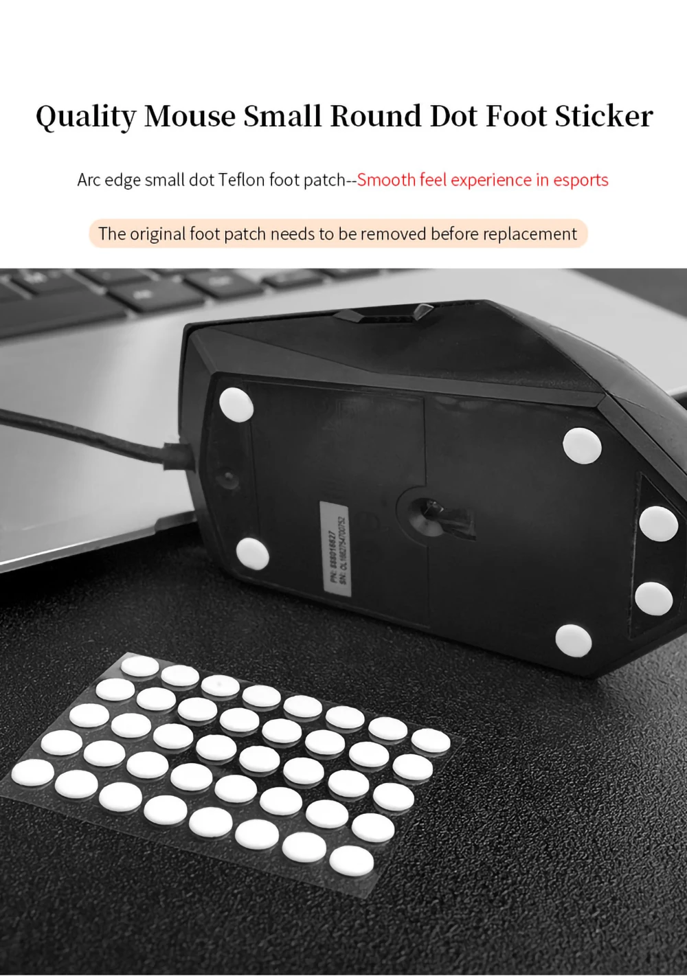 Mouse Foot Pad for Apple Logitech Razer Mouse Wrist Pad Small Dot PTFE Teflon Foot Stickers DIY Mouse Foot Patch