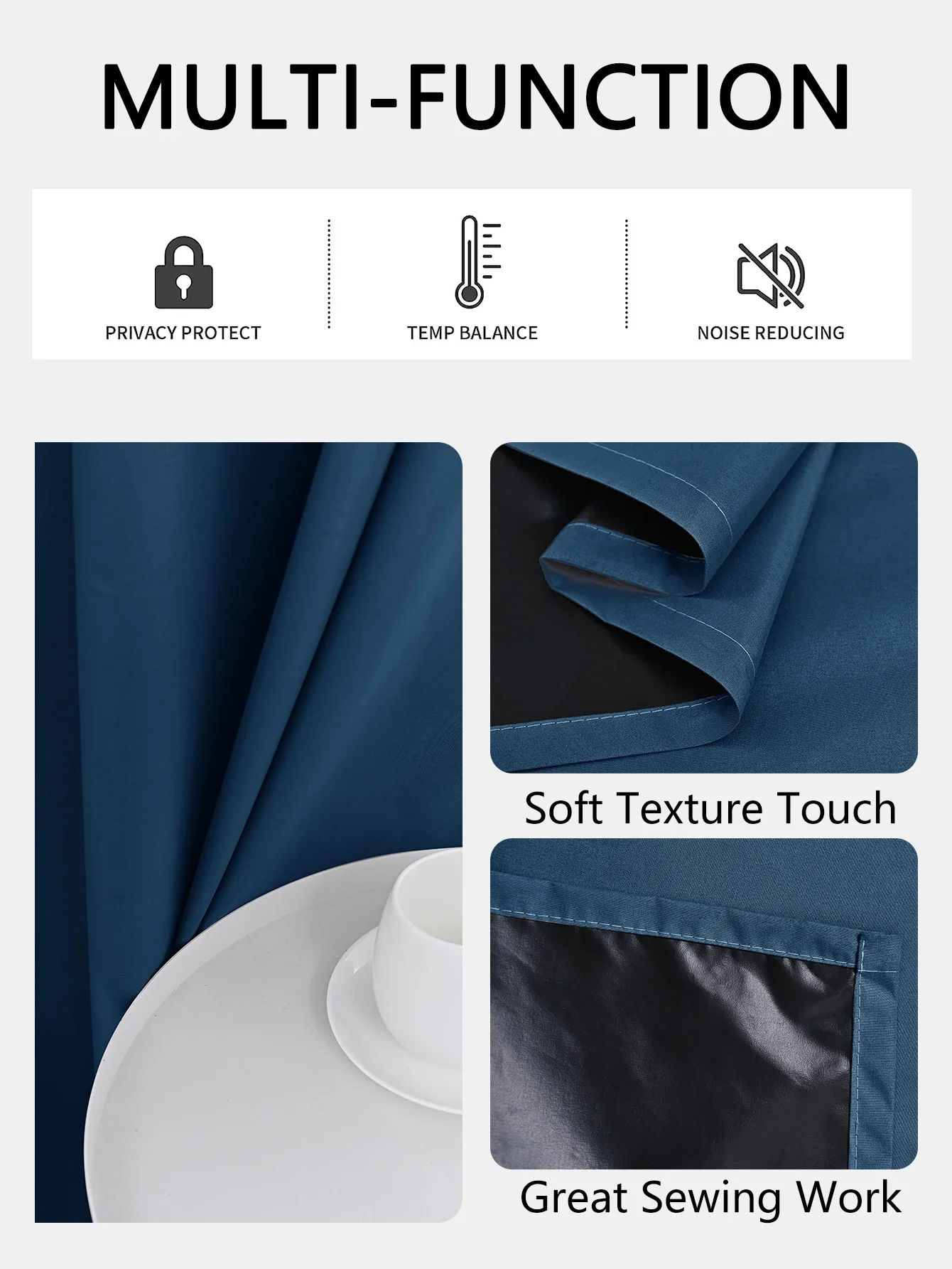 1pc Blackout Curtains Grommet Top for Living Room Bedroom Kitchen Home Decor Room Decoration blackout curtains window curtains decor curtains