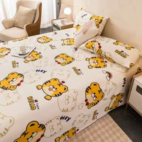 Cute Tiger Bed Sheet Set Cartoon Animal Flat Sheet & Pillow Sham Luxury Bed Cover Soft Comfortable Top Sheets Decorative Bedding 4
