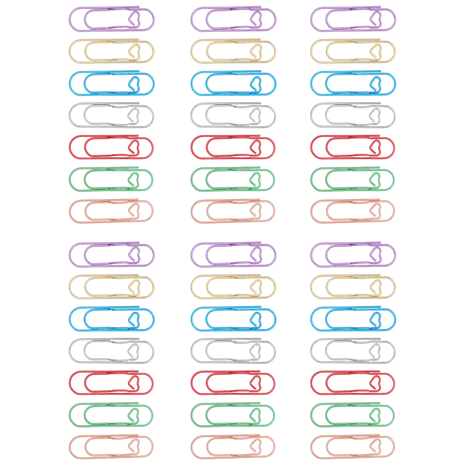 70Pcs 금속 종이 클립 장식 바인더 클립 펜 홀더 노트북 저널 플래너 사무실용 종이 클립 정리함