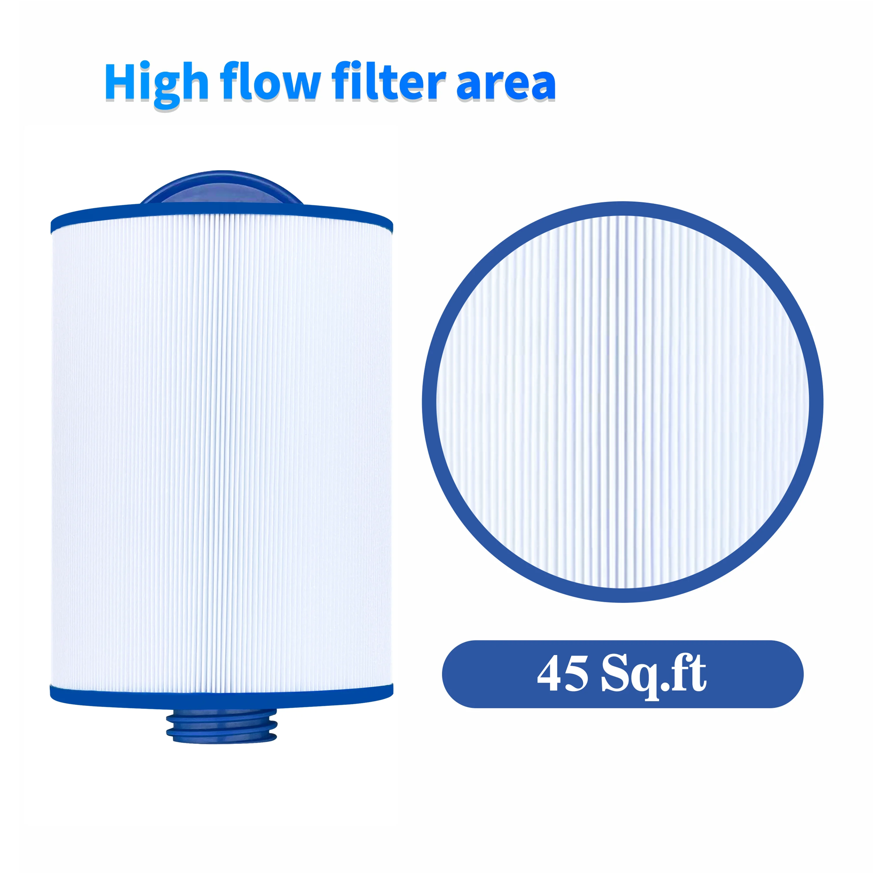 2pack  spa filter  hot tub filter, for Unicel 6CH-940,  Filbur FC-0359, pleatco PWW50P3,1 1/2" Thread Screw, 45 SQ.ft .C 5