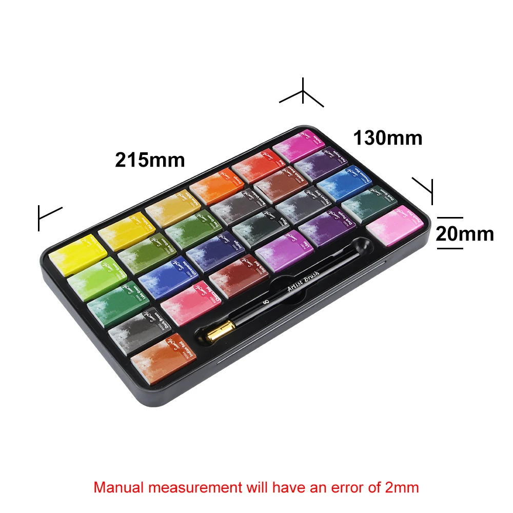 Watercolor Painting Set 26 Colors Full Pan Artist Grade Professional Solid Tin Box For School Art Supplies