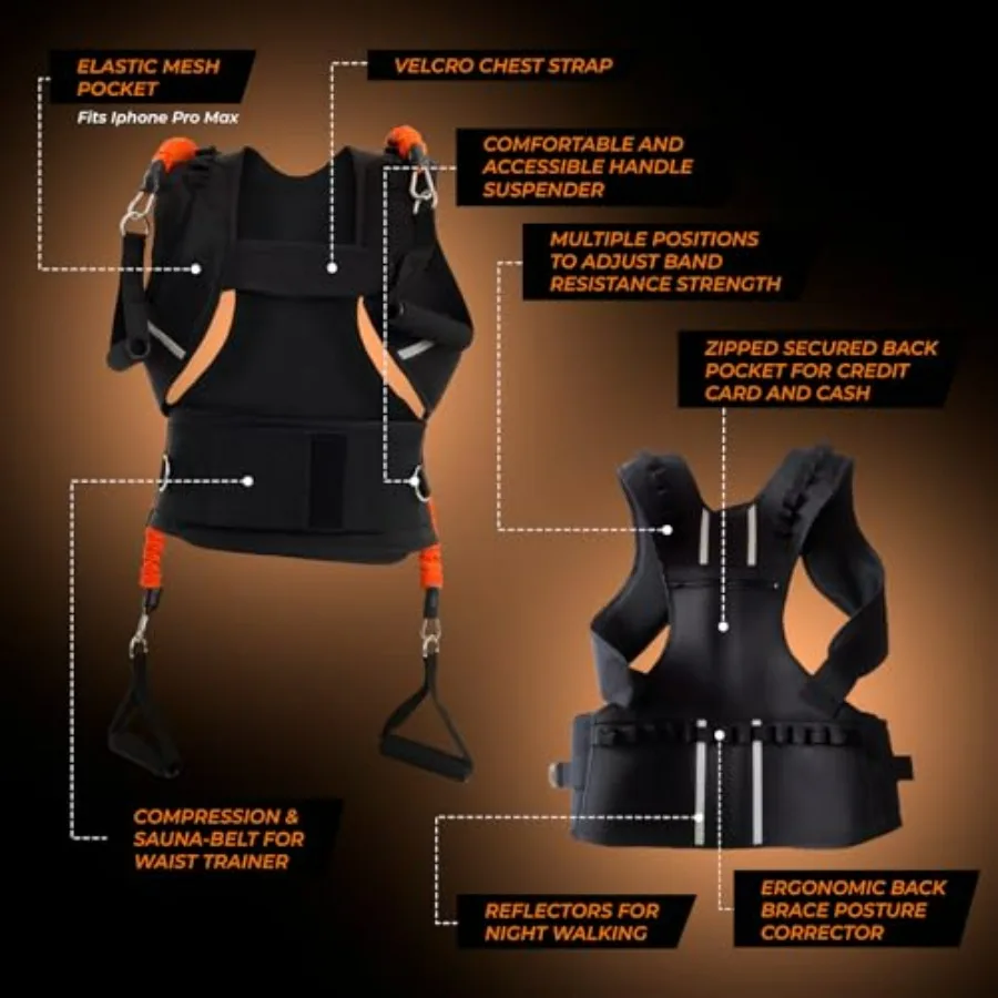 3-in-1 Multifunctional Vest - Muscle Strength and Posture Correction - Upper Body Fitness Equipment, Waist Trainer