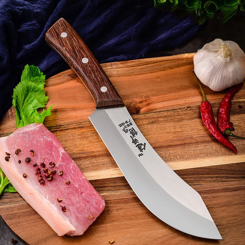Cuchillo de carnicero profesional, utensilio de cocina de acero con