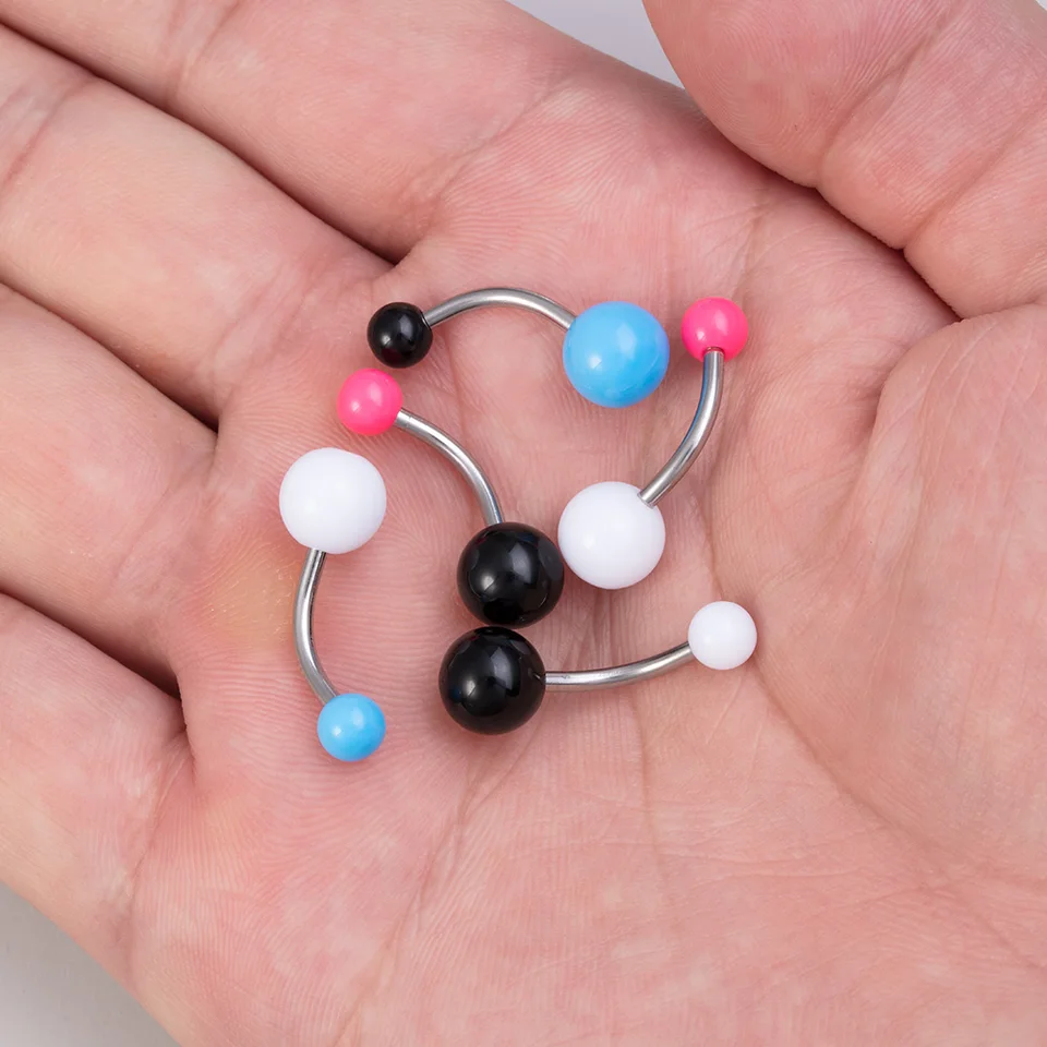 100 Pezzi Ombelico Acrilico Anelli Ombelico Borchie Piercing - Foto 3