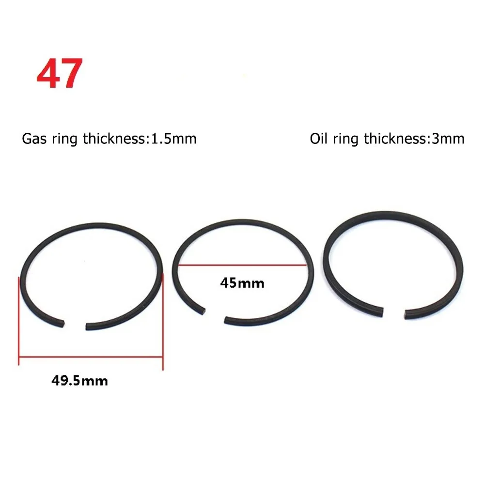 3pcs Air Compressor Piston Ring Pneumatic Parts For 42/47/48/51/52/65/90/95/100mm Cylinder Hardware 