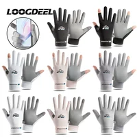 LOOGDEEL Fashion Women's Sun Protection Ice Silk Cycling Gloves Men Sport Running Fishing Driving Gloves Cool Breathable Anti-UV 1