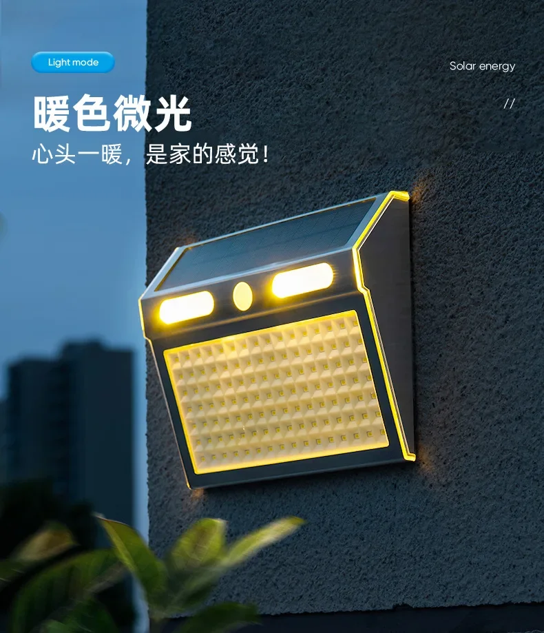 Description Picture 5 of item4 Modes Sensor Light Stainless Steel Solar Lamp Home Outdoor Gate Wall Lighting Wall Lamp Outdoor Waterproof Led Garden Lamp Hot