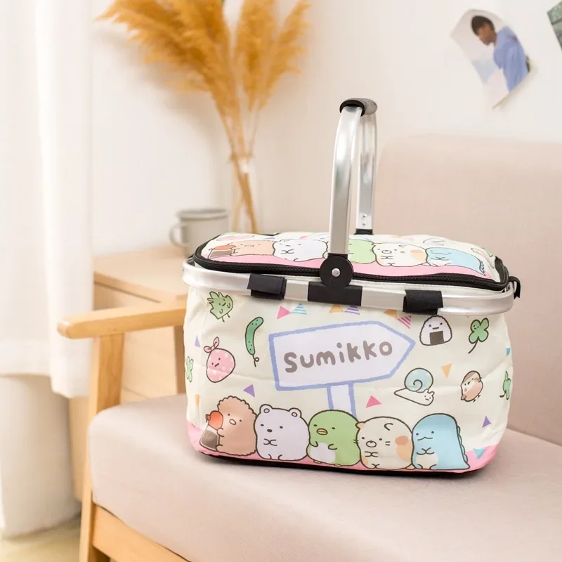 Doraemon cartoon picnic ice outdoor cold insulation lunch bag handbag picnic basket storage basket lunch box bag 2