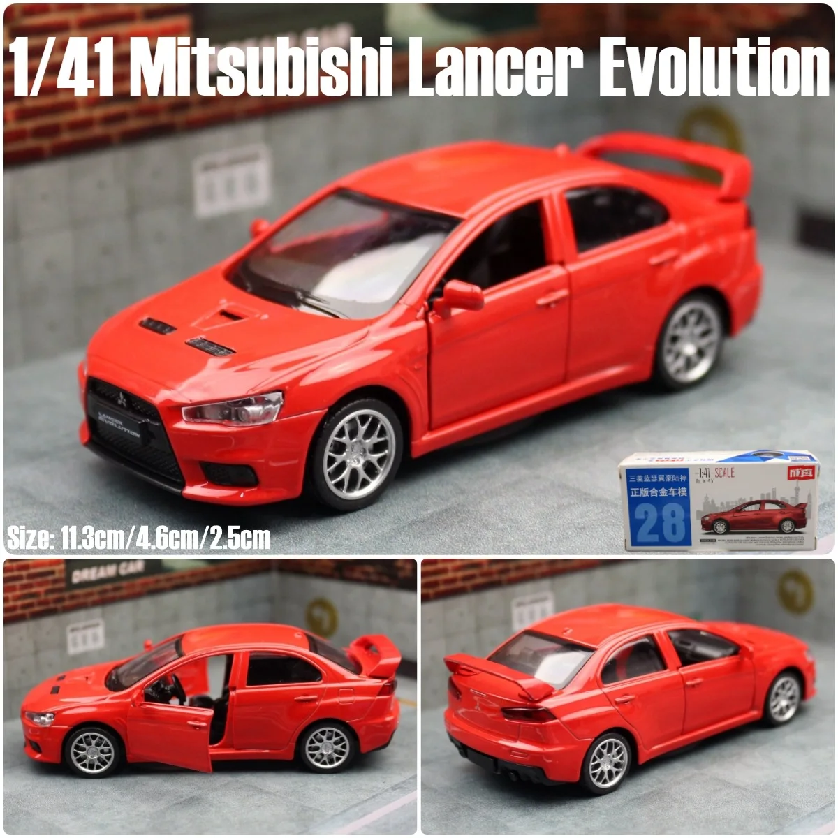 1:41 Caipo Pull-back car Lancer Ex Alloy Diecast Model Car