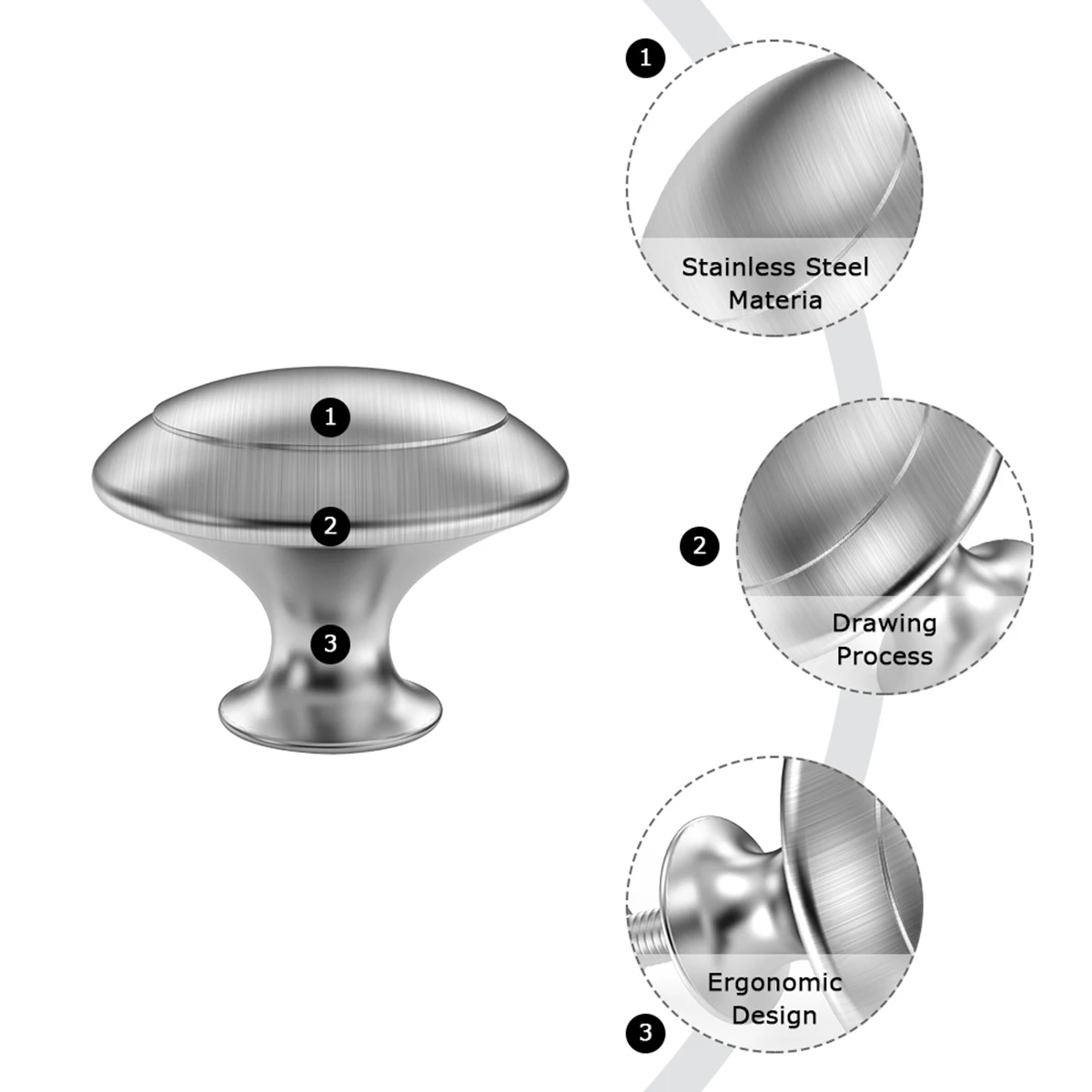 Modern Stainless Steel Kitchen Cabinet Handles and Knobs Drawer Handles Wardrobe Door Pulls Furniture Hardware