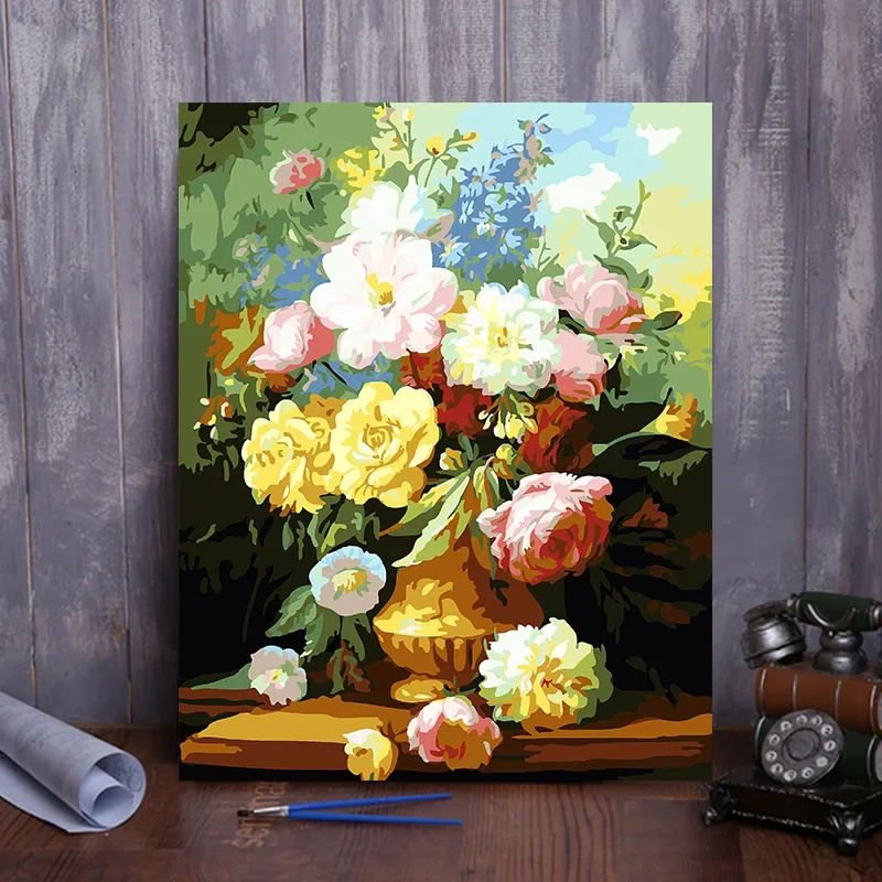 

23093-Tulip diy digital acrylic flower painting explosion hand-filled landscape painting