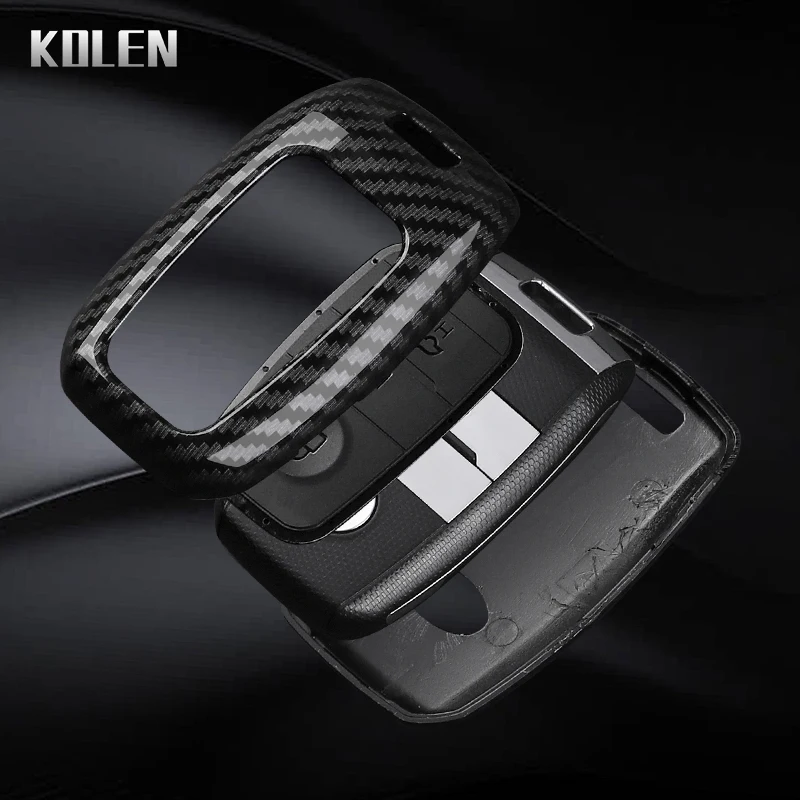 Sleek Carbon Fiber Style Car Key Case Cover