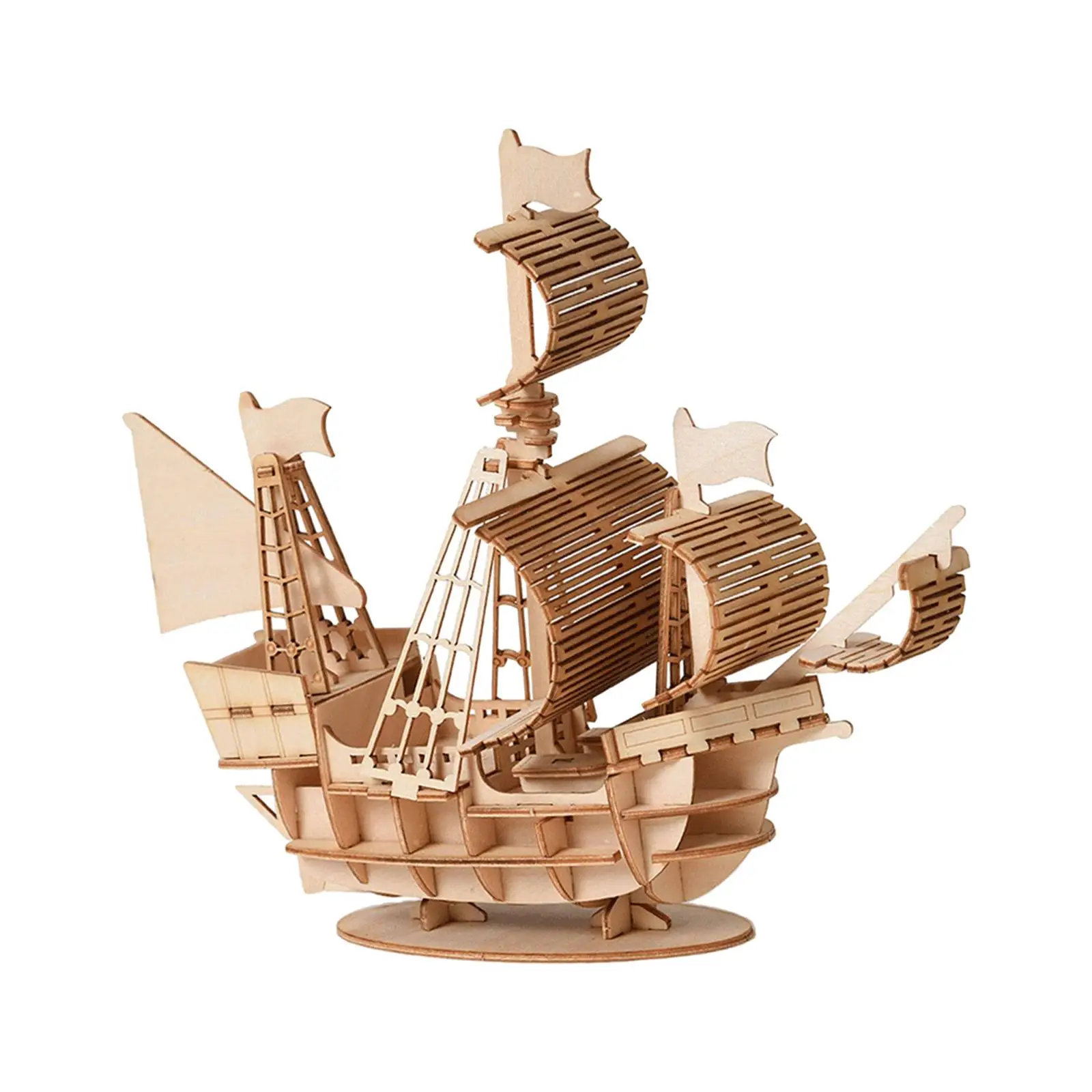 

Puzzle Toy Wooden 3D Sailboat Puzzle Interactive Toy Handcrafts Jigsaw Puzzle for Family Gathering Study Children Boys Garden