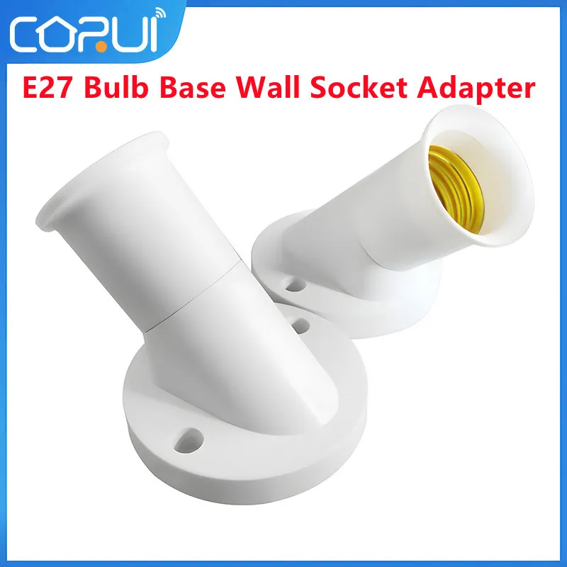 

CoRui E27 45 Graden Hoek Schuine Schroef Socket Gloeilamp Base Wandlamp Houders Adapter Converter Ac 250V 4A