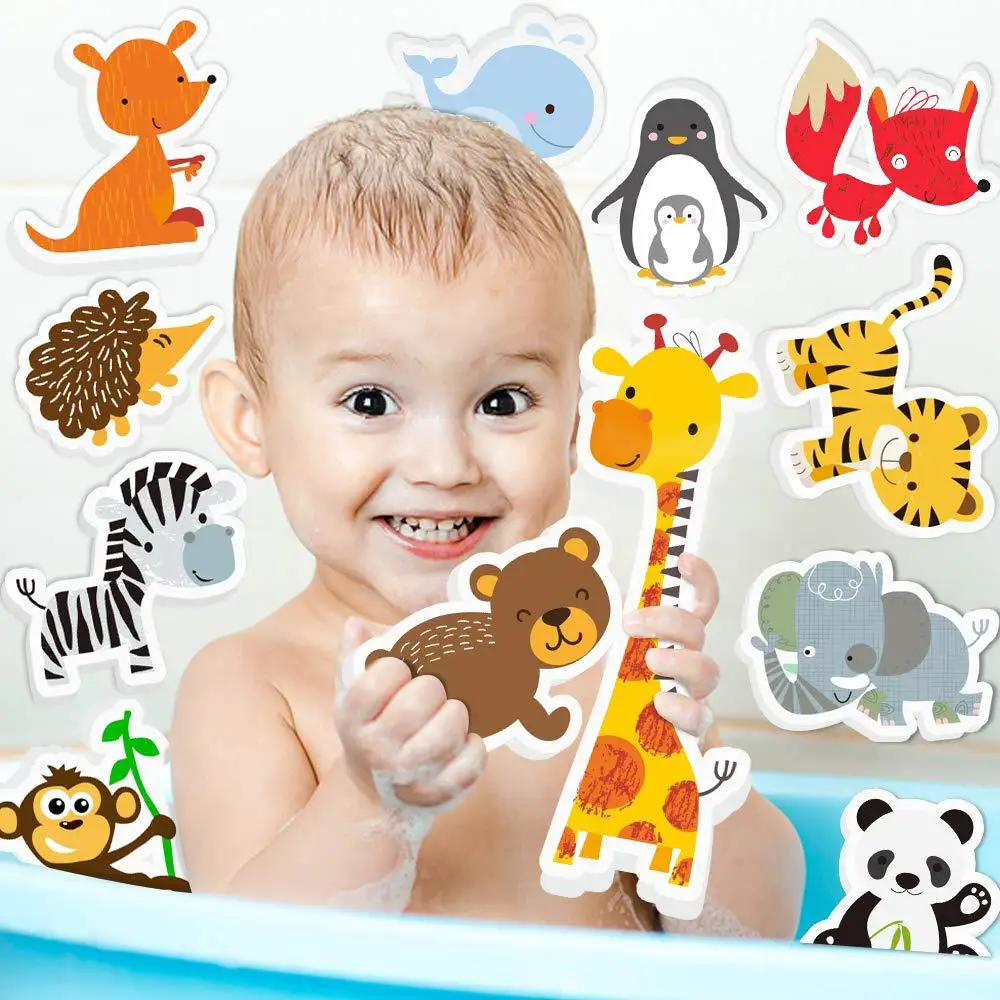 

Babyshower bathroom toys for children swimming pool toy lay bathtub accessory Amazon Animal Bath Toys Fun Foam Animals 1-6 years