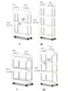 1pc Kitchen Bathroom Storage Rack 3/4 Tier Rolling Cart Storage Shelf Movable Gap Slim Slide Organizer Shelf Livingroom Rack 6