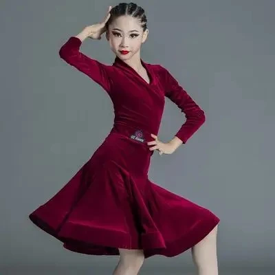 

Новинка 2024, стильное детское платье для латиноамериканских танцев, танцевальная одежда для девочек, танцевальная одежда для онлайн-соревнований по Латиноамериканскому танцу