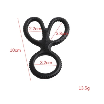 New Silicone Penis Rings Scrotum Stretcher Bondage Delay Ejaculation Cock Ring Chastity Cage Sex Toy for Men 6