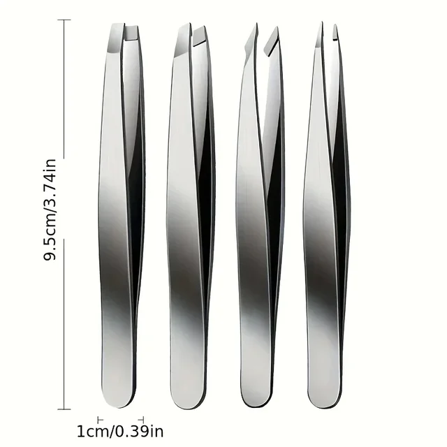 4pcs Set Professional Tweezers Set Perfect For Eyebrow Hair Removal Splinter Very Effortless and Relaxed to Remove 3