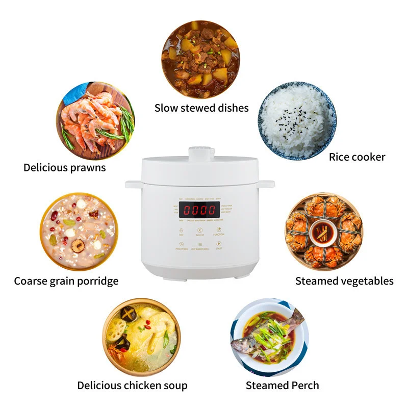 220V 110V 3L Household Small Electric Pressure Cooker Mini Electric Pressure Cooker Intelligent Reservation Rice Cooker 4