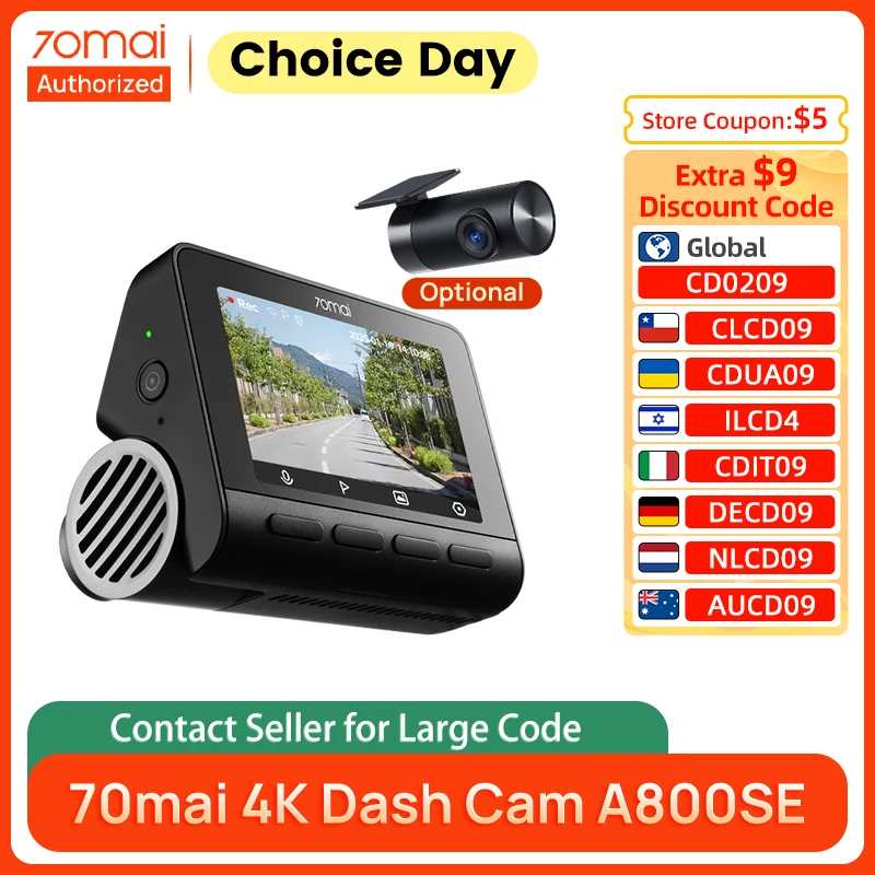 70mai 4K A800SE Car DVR Cost-effective with Super Night Vision