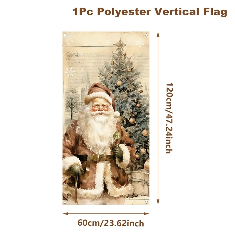 thumbnail image 1 of Bandera colgante navideña, pancarta de Papá Noel para puerta, decoración navideña para el hogar, adorno navideño 2024, regalo de Navidad Natal para Año Nuevo 2025, 1 of 5