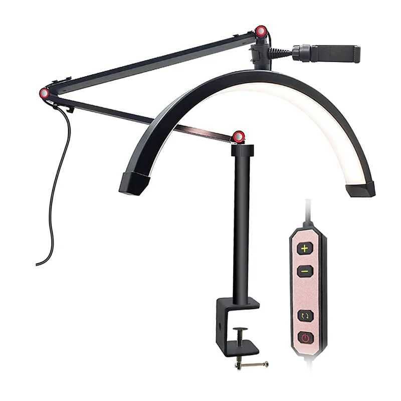 Half Moon Light LED Video Light Ring Fill Lash Light Adjustable For Nail Beauty Salons Tattoo Makeup Eyelash Lamp Manicure Table 2