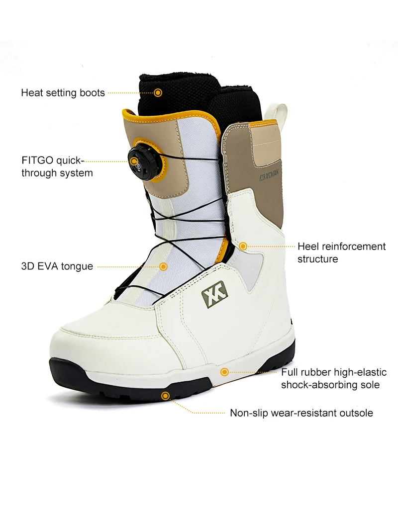 XCMAN Professional Ski Shoes Warm Waterproof Snowboard Boots Non-Slip Leather Breathable Snow Ski Boots Equipment ski boots