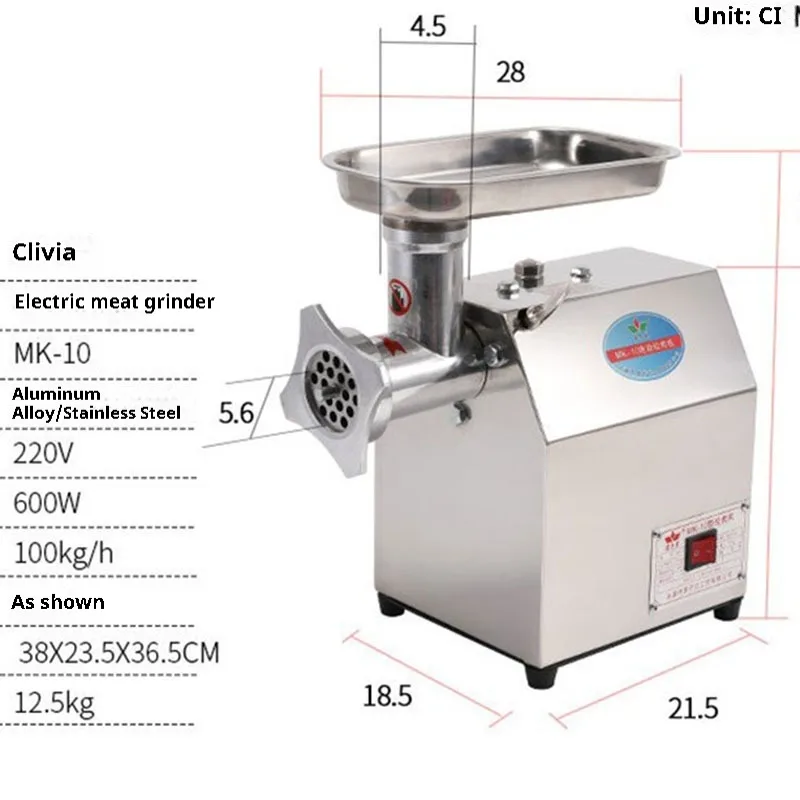 800W Heavy Duty Electric Meat Mincer Grinder  Powerful Home Portable Sausage Stuffer Meat Mincer Food Processor  Stainless Steel 4