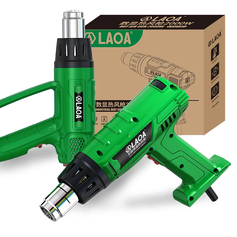 LAOA Hot Air Gun 2000W Digital Heat Gun Car Film Variable Temperature for Shrink wrapping Paint Remover/Stripper Thermal Blower 6