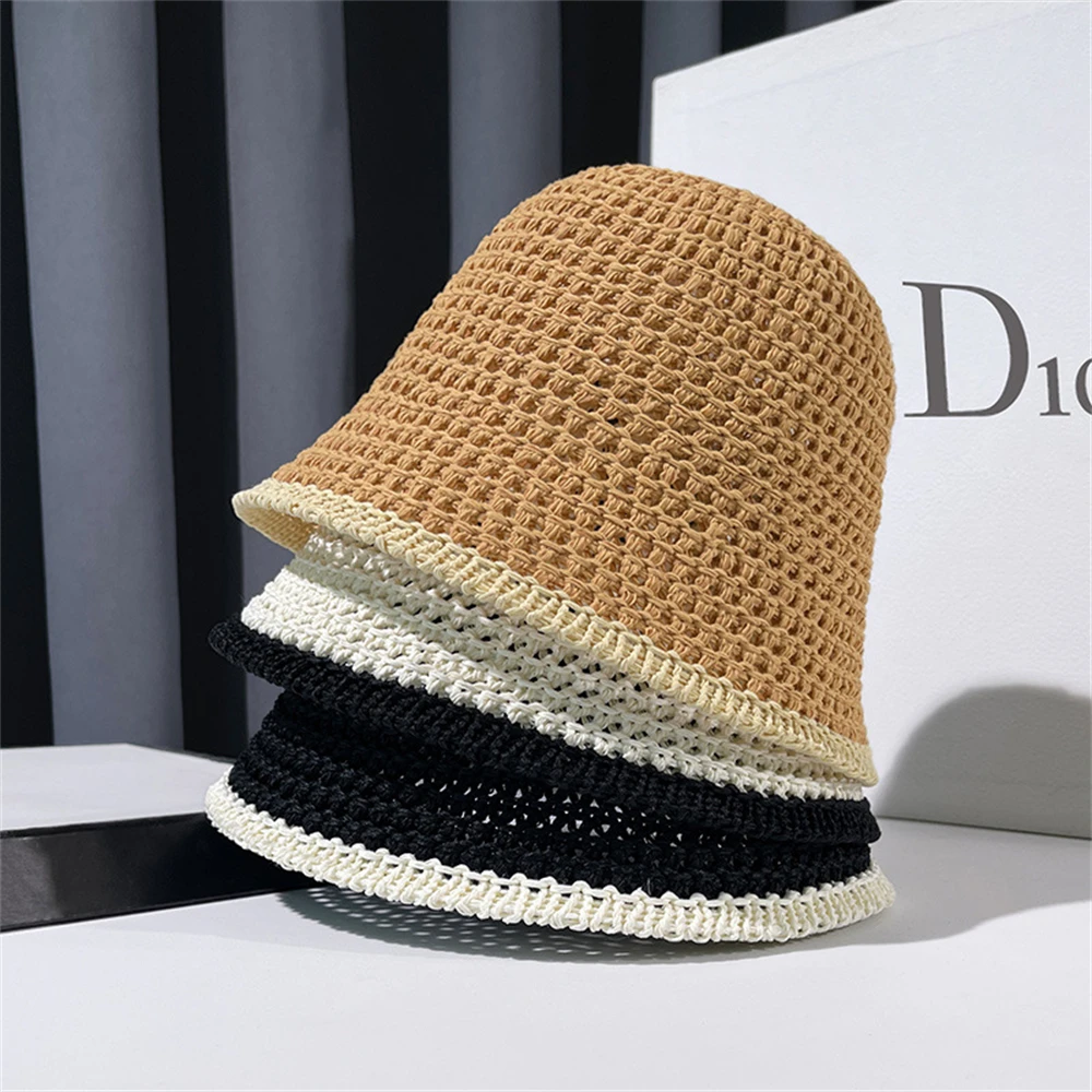 Japanischer Stil, einfacher Fischerhut, faltbar, geflochten, Sonnenschutz, Damenhüte, atmungsaktiv, für den täglichen Urlaub, Outdoor-Eimerhüte, Gorras – Detail 7