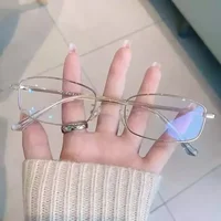 Y2K-Lunettes à monture carrée rétro pour femmes, lunettes en métal, lunettes de lecture claires, lunettes bloquant la lumière bleue, Harajuku 6