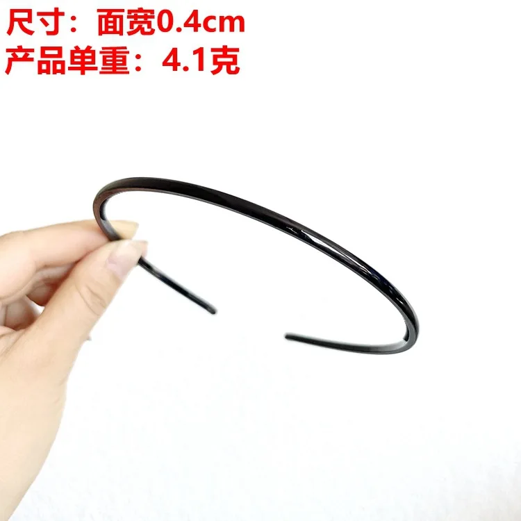 Black Plastic Narrow Thin Plain Hair band Headband 4-15mm With Teeth 10