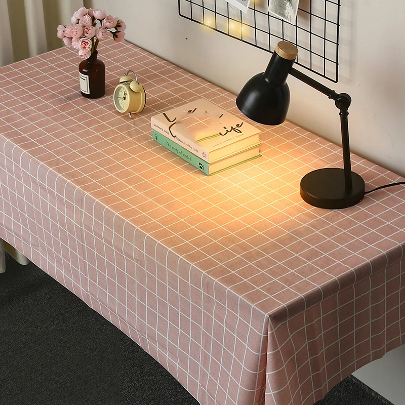 Simple checkered tablecloth, waterproof and oil-resistant tablecloth, home living room coffee table, placemat and tablecloth 4
