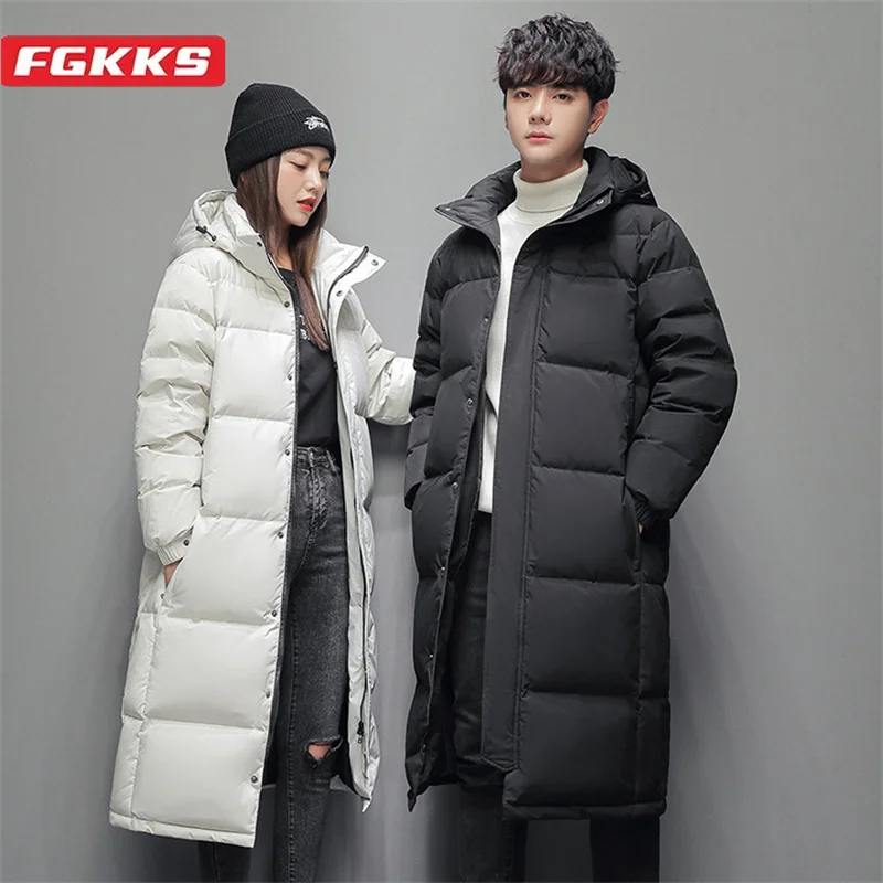 Cotton Jacket Parkas Coat Parka Coat Down Jacket Puffer Jacket Outdoor Leisure Men Slim Cotton Long Down Parka