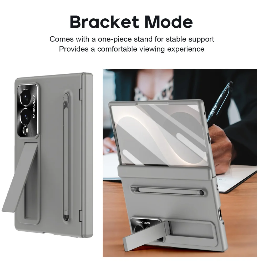 Enhanced Protective Case with Touch Pen, Glass Film, and Portable Stand - Trifold Design with Hinge Protection