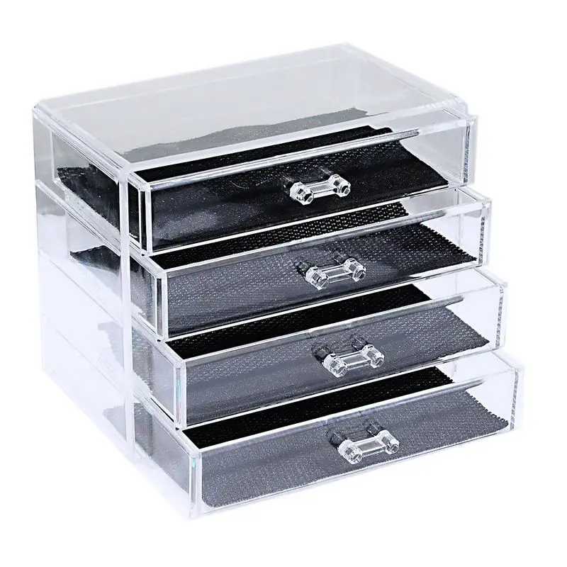 Transparent Multilayer Drawer Cosmetic Storage Box Acrylic Desktop Creative Jewelry Lipstick Nail Polish Storage Makeup Box 