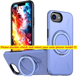 Deluxe Shockproof Phone Case with 360° Rotating Magnetic Stand Holder for iPhone 17 e (Purple)