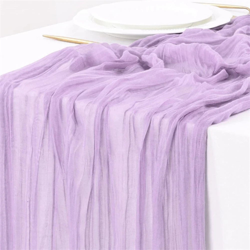 

Semi-Sheer Gauze Table Runner Tablecloth Cheesecloth Kitchen Dining Table Runners Wedding Decorations