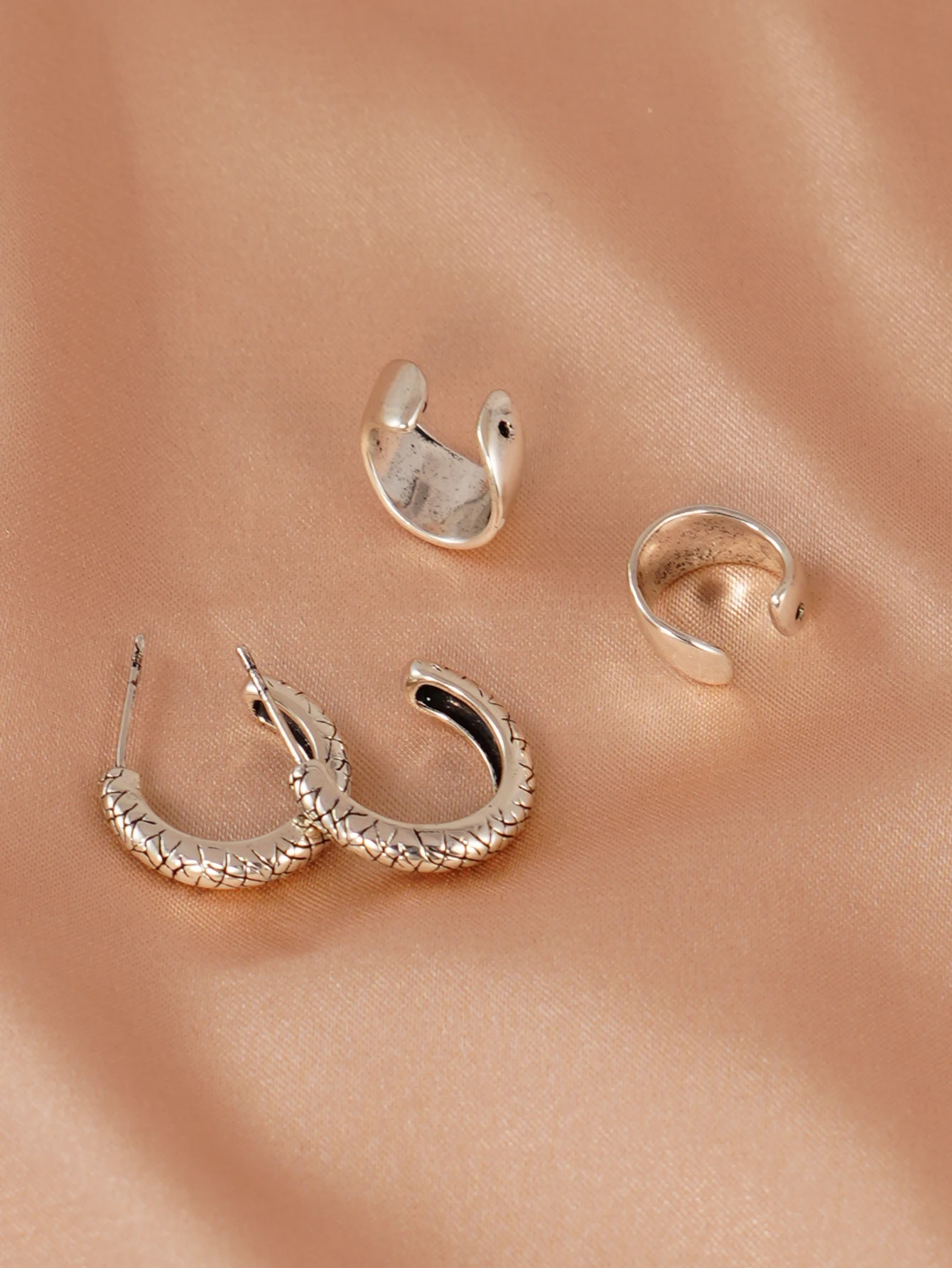 Retro Ethnic Silver Earclip Earstuds Women’s Fashion Jewelry