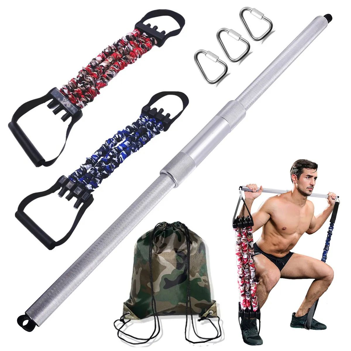 Abahub Kit De Bandes Triceps Avec Ancrage Porte Réglable 75 à 225 Lbs