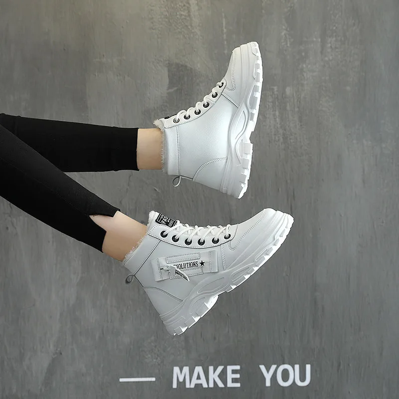 Womens Sneakers Winter Running Shoes Velvet thick cotton autumn waterproof and anti-ski cotton snow boots