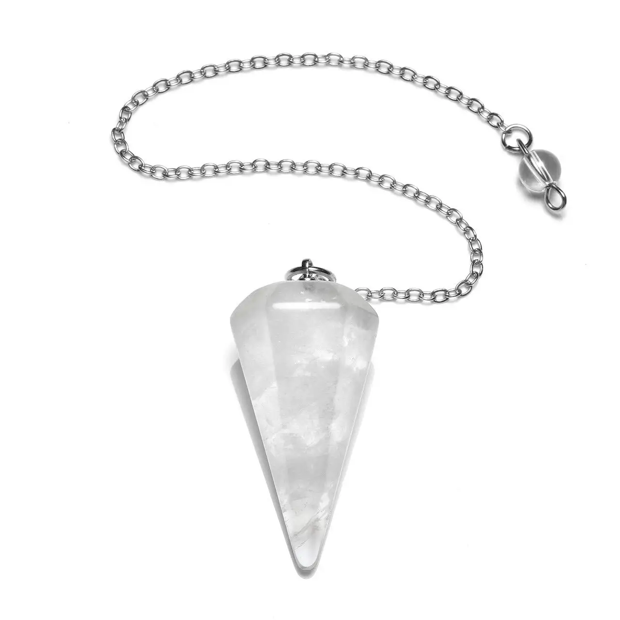 Yellow Jade Natural Stone Crystal Pendulum Pendant for Spiritual Divination & Dowsing