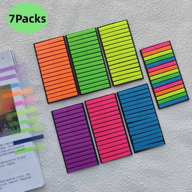 2100 Sheets Transparent Sticky Notes Self-Adhesive BookMarker Annotation Reading Book Clear Tab Kawaii Cute Stationery 1
