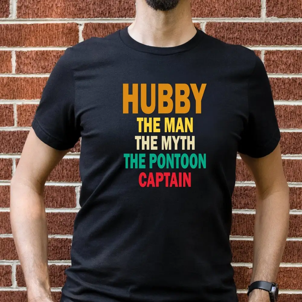 

Мужская футболка Hubby The Myth Pontoon Captain, рубашки на день рождения для мужа