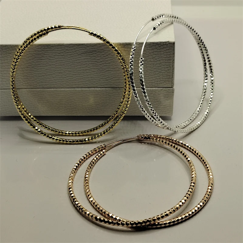 Somilia -925 Sterling Silver Round Earrings for Women Large Circle Piercing Rose Gold Hoop Earring Dropship Suppliers With Gife - Image 2