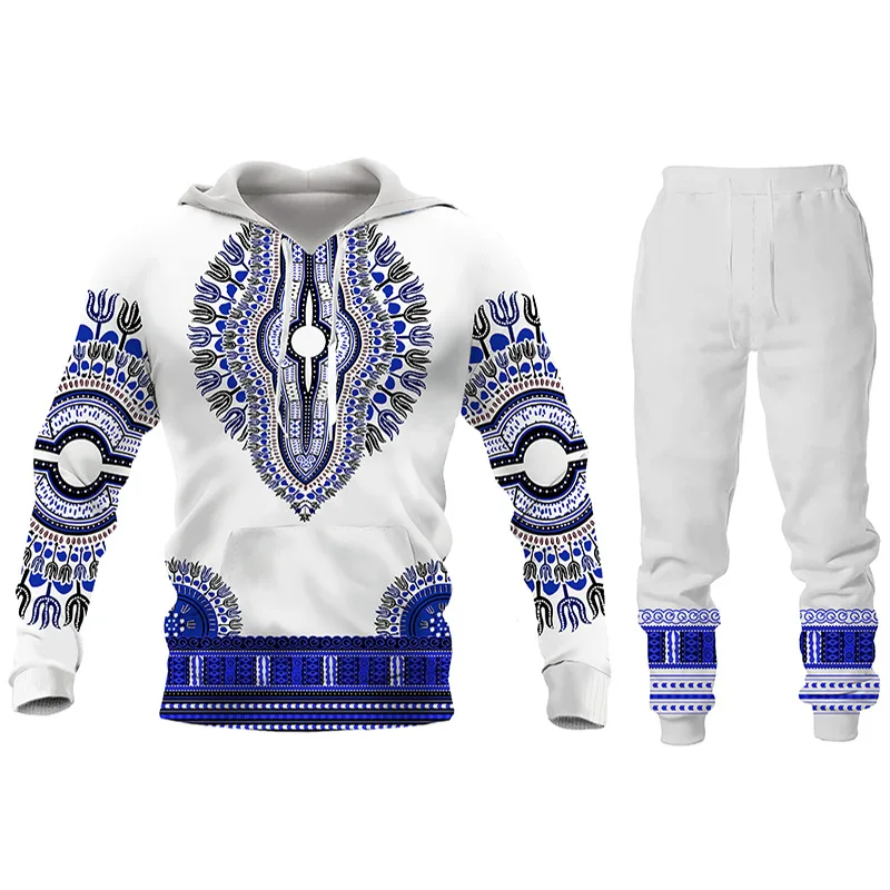 Folk Custom 3D Print Hoodies Trousers Suits Men Women Tracksuit 2 Piece Sets Long Sleeve Ethnic Style African Mens Clothes