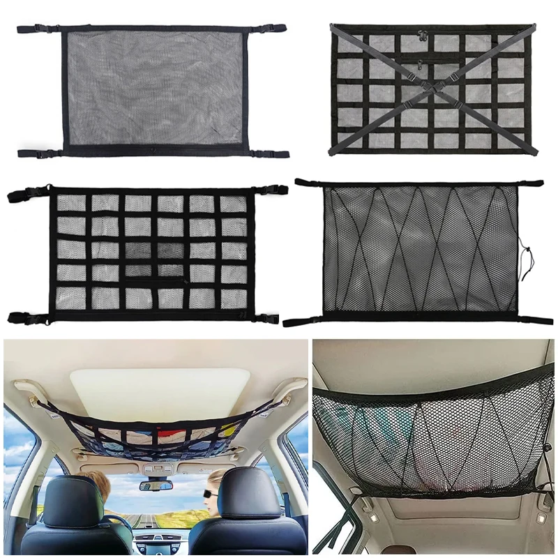 

Сетка на молнии для салона автомобиля, универсальная сетка для хранения мелочей, регулируемый сетчатый карман для багажника автомобиля