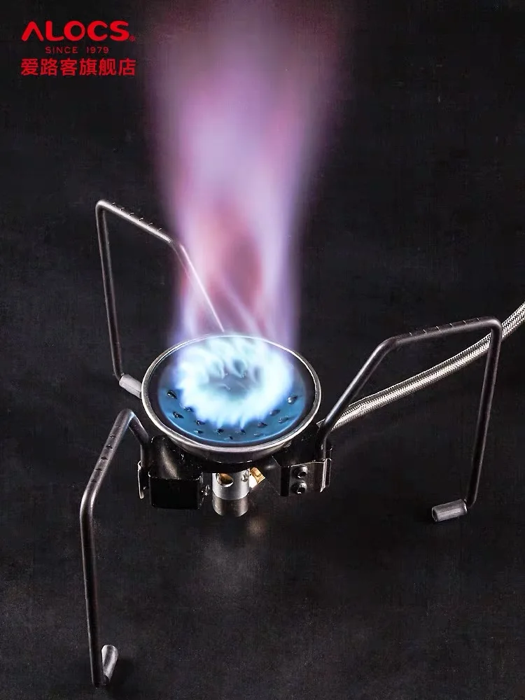 

Alocs CS-G18 Black Spider Camping Folding Lightweight Stove Portable BBQ Gas Furnace Cook Cookware